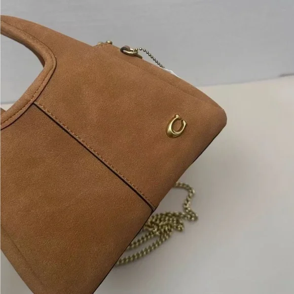Coach Tan Mini Bag with Gold Chain - Picture 4 of 5